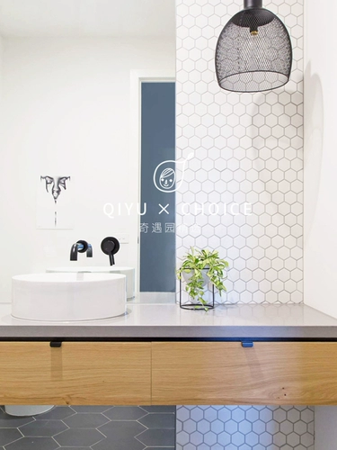 Nordic ins net net красная гексагональная мозаичная плитка туалетная туалетная туалетная плитка, плитка, плитка для ванной комнаты кирпич и белый