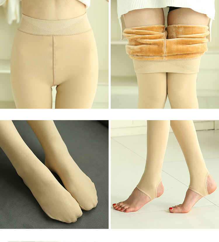 Mùa đông cộng với vớ nhung dày Quần lót màu da mùa thu và quần legging mùa đông phụ nữ dày ấm mỏng mỏng quần lọt khe tất cao cổ nam