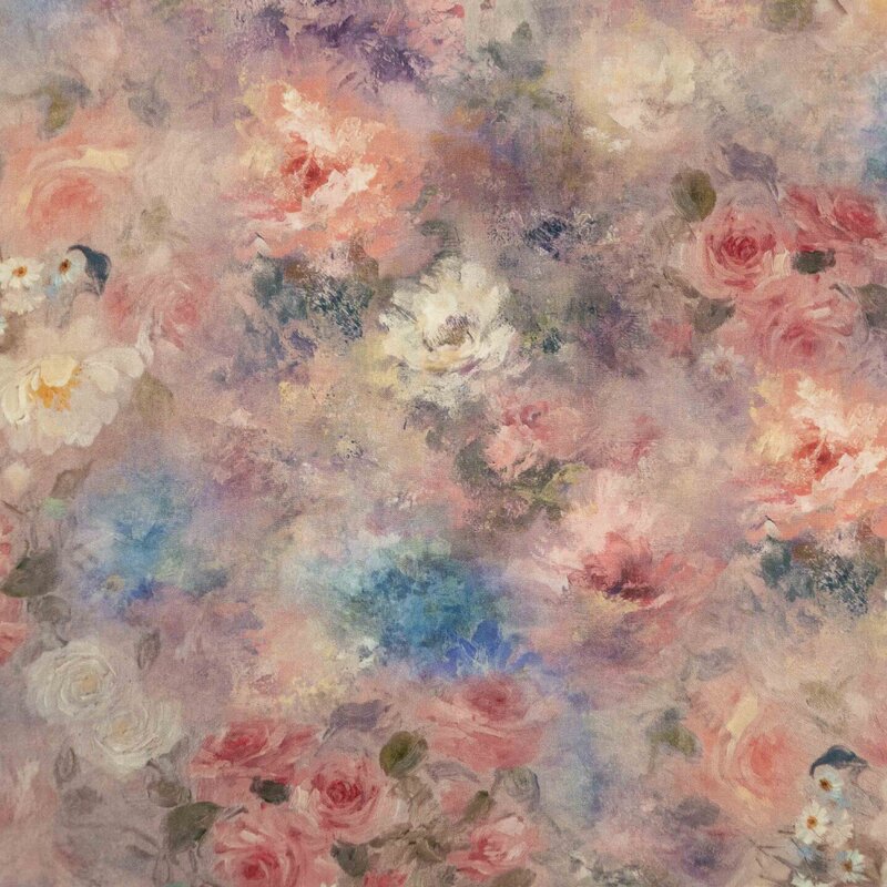 100% Cotton 80S Poplin, Misty Rose Digital Print, 1.6m Width, Fabric for Dresses, Shirts, Short Skirts, DIY Fabric