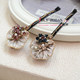 ອຸປະກອນເສີມຜົມເກົາຫຼີນໍາເຂົ້າ handmade shell flower pearl rough crystal hairpin side clip bangs clip one-word clip top clip