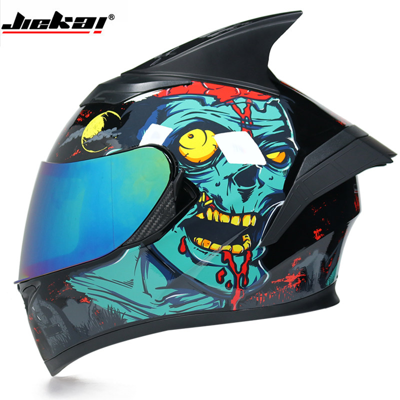 JIEKAI Teke electric car safety helmet male and female four-season double lenses anti-fog full helmet electric vehicle universal cap