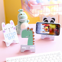 Small dormitory personality bed desktop mobile phone holder cute table tripod Wood creative simple wood