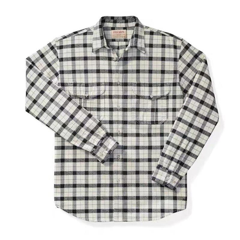 Filson Alaskan American Retro Plaid Shirt Flannel Striped Men's Long-Sleeved Shirt