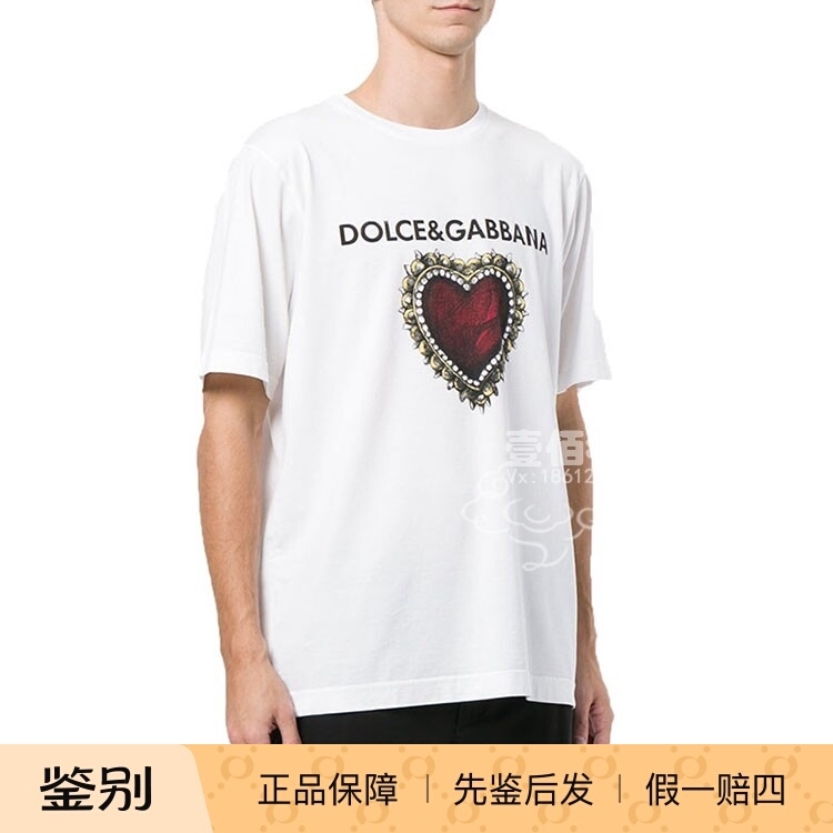 Dolce&Gabbana Dolce & Gabbana's New Men's Line of All-Cotton Round-Neck Printed T-Shirts with Short Sleeves G8Hv4T