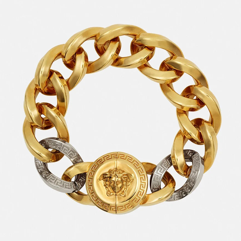 Versace Versace Unisex Couple's Jewelry Gold Medusa Bracelet Dg08452