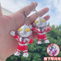 Creative neck keychain Superman can glow voice toy pendant pendant decoration birthday gift
