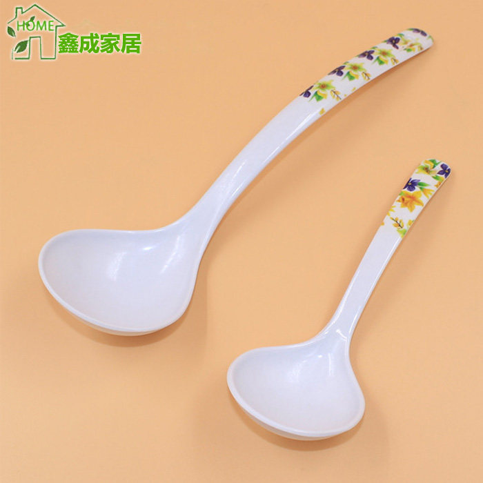 Creative long handle spoon large imitation porcelain plastic spoon spoon melamine tableware kitchen spoon rice spoon spoon spoon small spoon