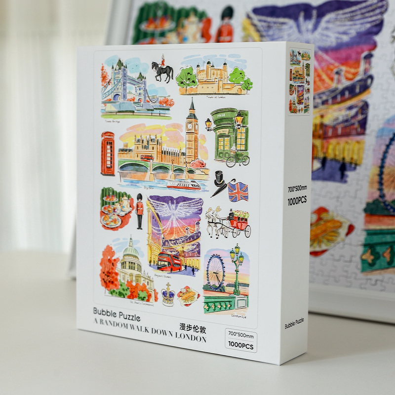 Bubble Puzzle City Stroll Series London Street View Landscape Puzzle 1000 Pieces Study Abroad Gift Stress Relief