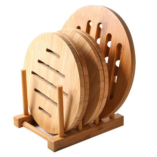 Bamboo Wood Hot Pan Cushion Heat Insulation Mat Domestic Casserole Mat Gas Stove Protection Cushion Table Mat Dish Cushion Day Type Anti-Burn Mat