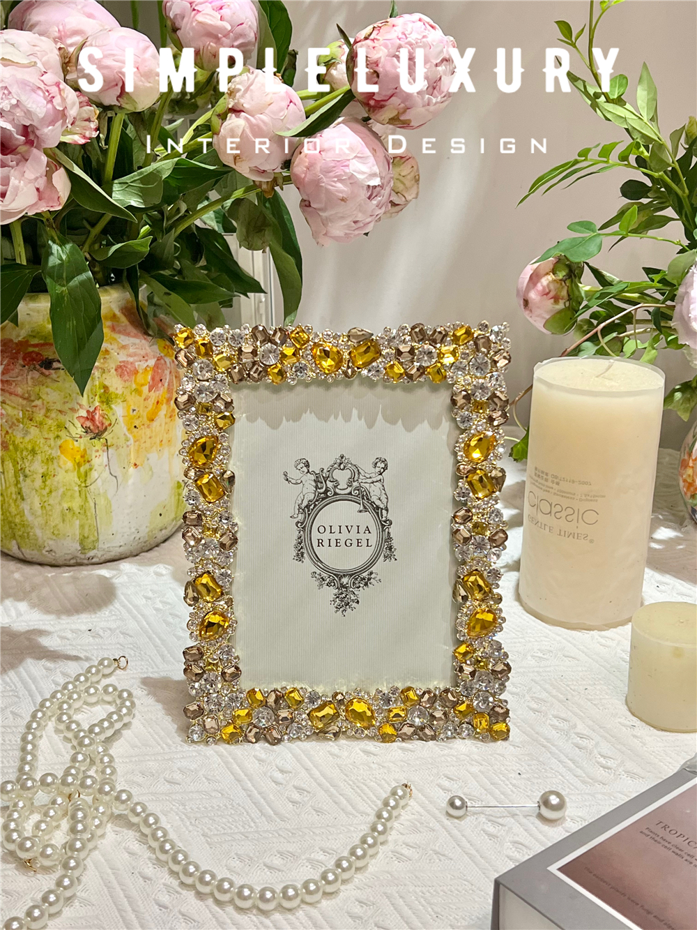 (Simple Luxury) Spot Olivia Valencia European Amber Gemstone Indoor Photo Frame Photo Frame