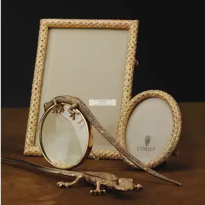 (Simple Luxury) French LObjet Pave Crystal 24k gold silver photo frame photo frame gift box