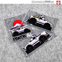 TUTU map car sticker Fujiwara tofu car autumn name mountain 86 cartoon JDM sticker side window glass reflective decal