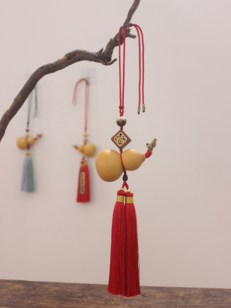 Long Red Bedroom Bedside Bring In Wealth and Treasure Natural Bottle Gourd
