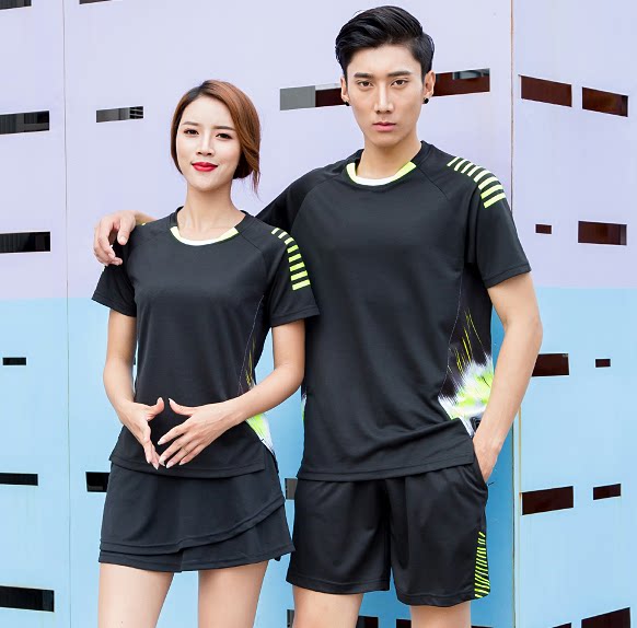New short sleeve volleyball clothes suit men and women's speed dry round collar air volleyball clothes race suit training clothes