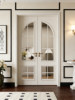 Wooden Solid Wood Lacquered White Doors for Study, Bedroom, Room, Double Swing Doors, Light French Vintage Style Entryway