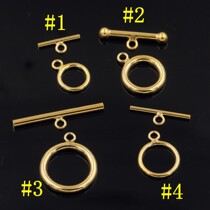14K gold glossy otbutton American bracelet necklace hanging buckle closure buckle DIY accessories do not fade