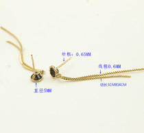 9K375K Gold Boxtzai Chain Flow Suwire Ear Trim Earpin Black Zircon Nails Black Zircon