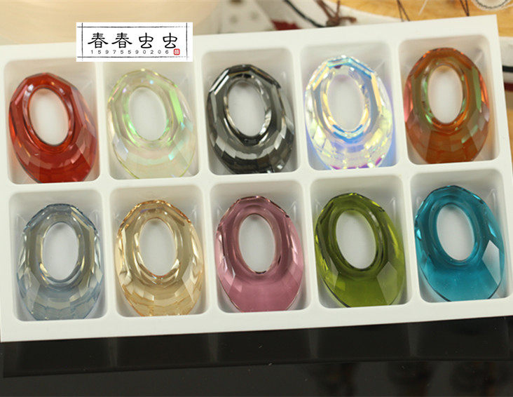 Austrian crystal 6040 sun god oval ring crystal pendant pendant earrings DIY accessories 40MM