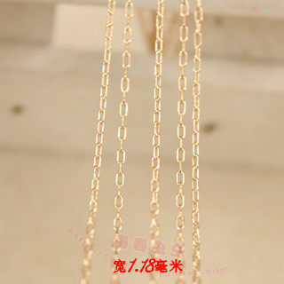 American 14K gold chain clavicle chain DIY hand tail chain anklet necklace loose chain rectangular chain jewelry accessories