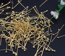 Domestic 24k gold gold round head needle ball ball needle diy loose bead pendant earring accessories
