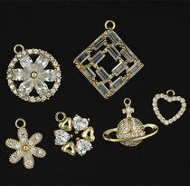 Japanese net with high quality DIY trim Japanese copper plated real gold full of incense Flower Planet Saturn love pendant