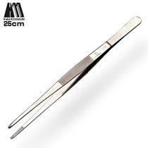 Haikakawasaki 25CM aquatic straw clip stainless steel tweezers reptile feeding tweezers round tongs with teeth gardening tweezers