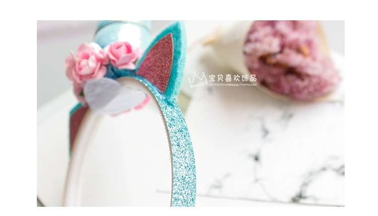 Khuyến mại dành cho người lớn Trẻ em Net Red Shiny Unicorn Headband Phụ kiện tóc Halloween Carnival Party Performance Performance dây buộc tóc hàn quốc