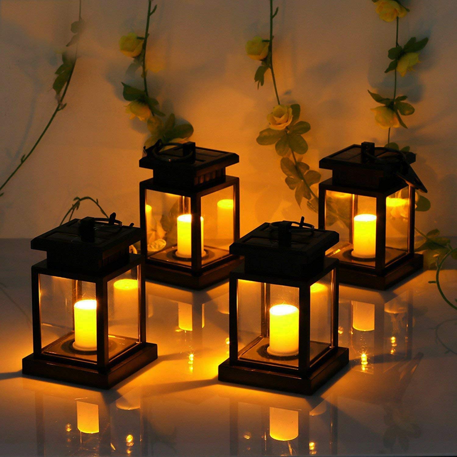 Solar new candle lamp hanging lamp European landscape outdoor waterproof le umbrella lamp Home garden decoration sale