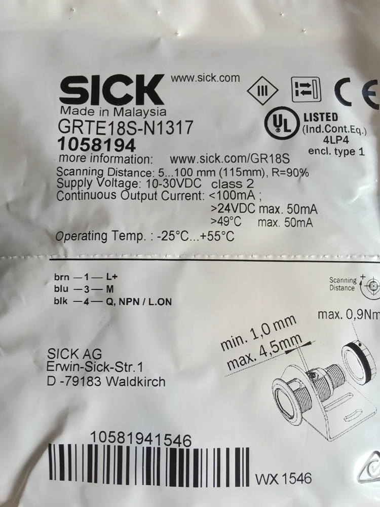 Spot brand new original dress German Sik SICK photoelectric switch GRTE18S-N1317 GRTE18S-N1347