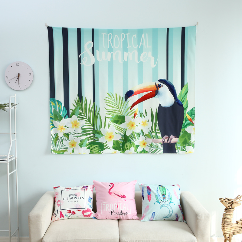 Hangcloth tấm thảm nền treo tường phong cách Bắc Âu flamingo neo ảnh phòng ngủ vải đặt hàng thảm treo tường cute