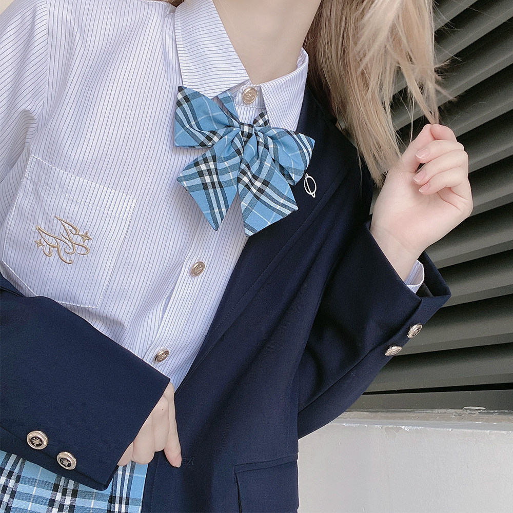 Sakura family original jk striped shirt (Fanchuan private) all-match student JK uniform long-sleeved women's autumn