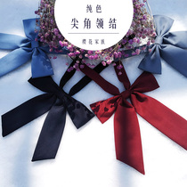 Cherry blossom home Orthodox college short handle JK uniform solid color oblique long handle bow tie jk sellfish suit collar flower