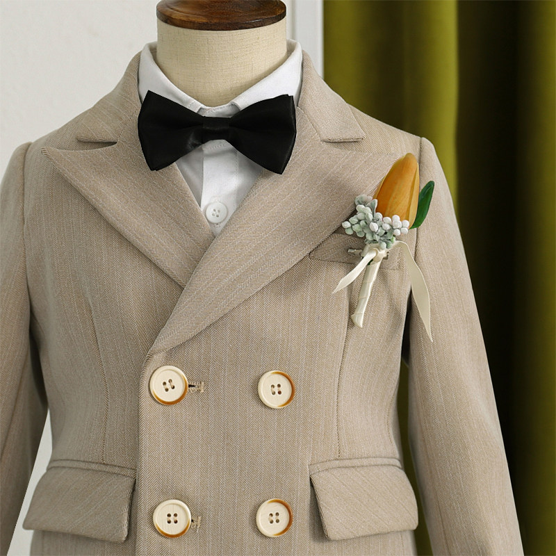 Boy suits suit casual new boy gown handsome Inron baby's birthday Western suit wedding flower boy-Taobao