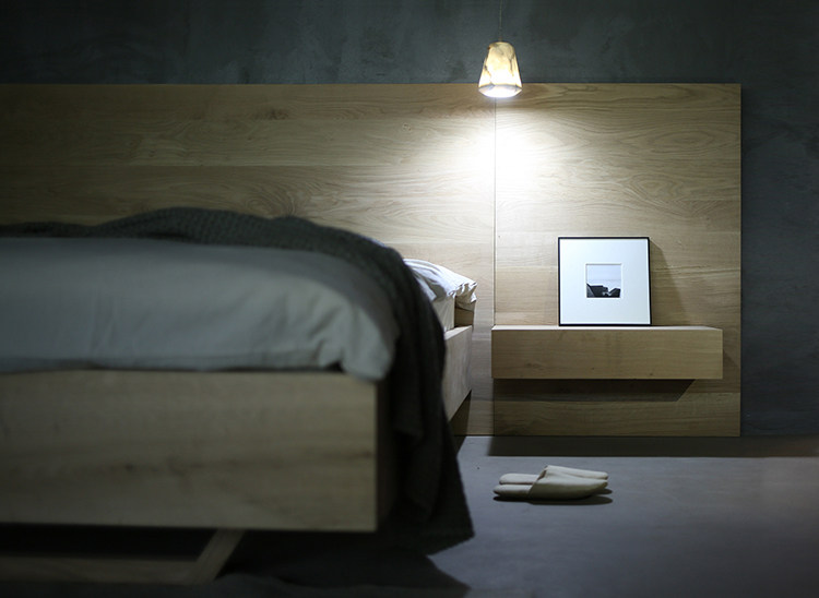 Кровать из массива дерева 朴室现代简约北欧希尔巴赫生态原木全实木家具定制法国橡木大床床