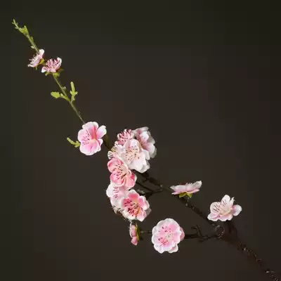 Chinese short branch plum blossom simulation flower decoration living room dining table placement floral interior vase decoration fake flower small peach flower