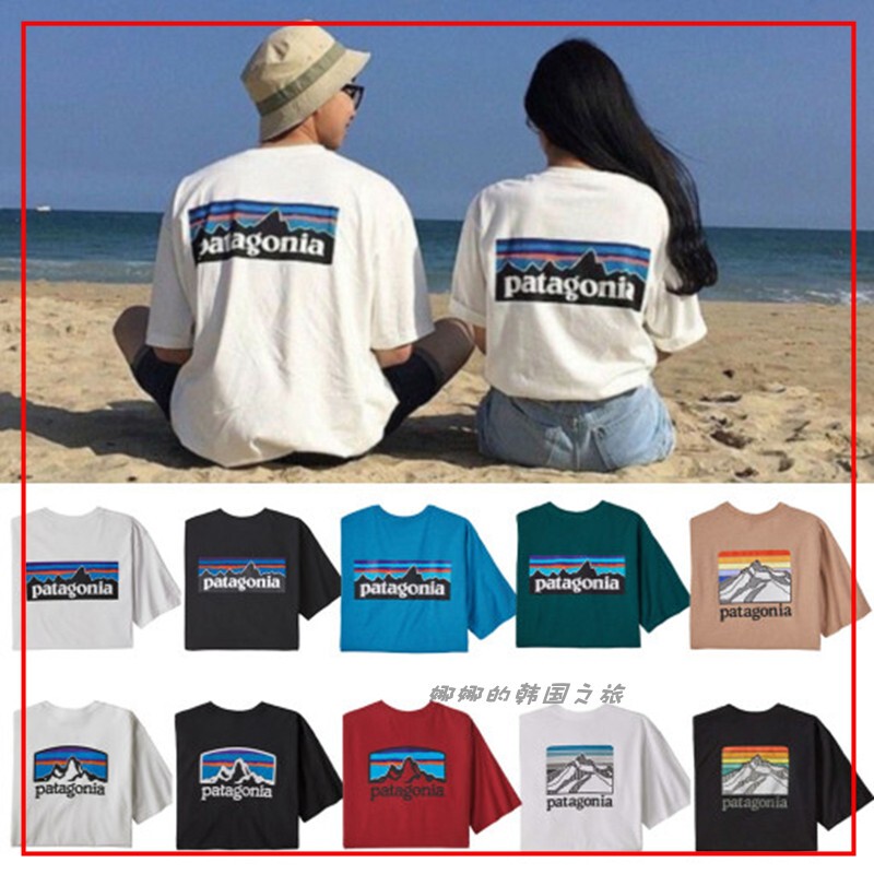 Korean Direct Mail Purchase Patagonia Patagonia Men's Pure Cotton Short-Sleeved Casual Loose T-Shirt 37529