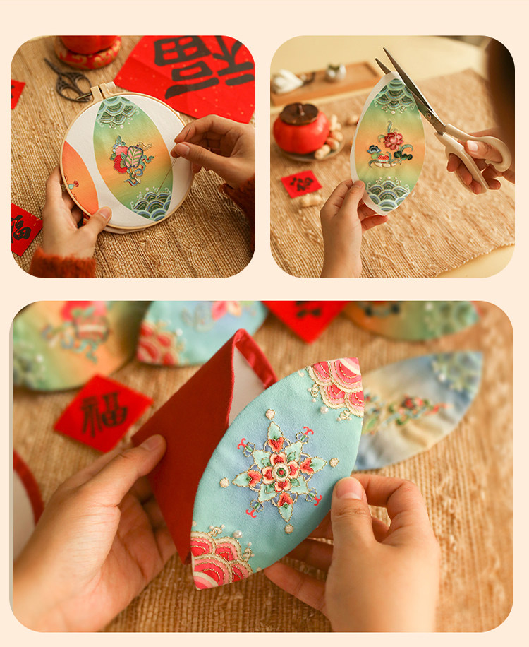Фонарь 哈尼手工古风滚灯材料包diy国潮新中式传统绣球新年小竹编布灯笼