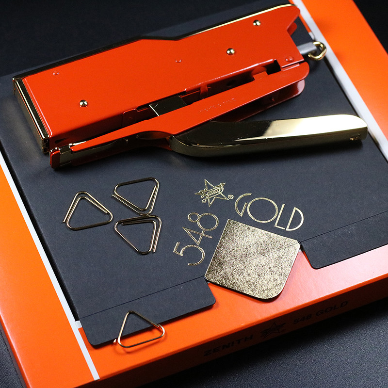 Zenith Zhenlis 548gold stapler limited edition gold plated brass stapler large large labor saving type