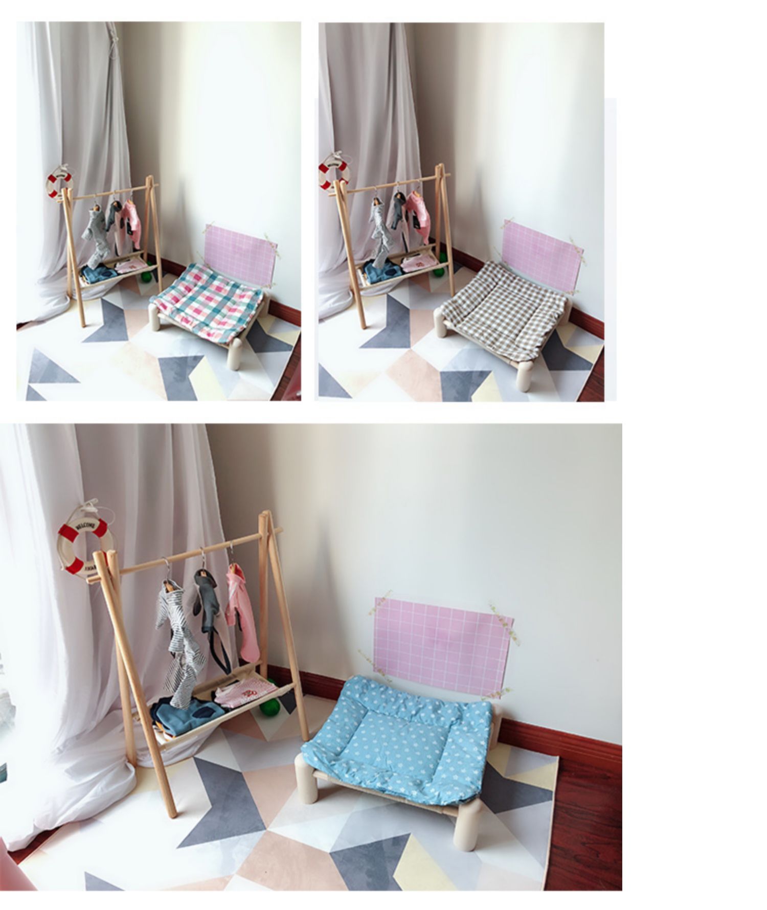 Pet dog cat bed dog bed Teddy kennel ins tổ nhỏ có thể giặt được giường gỗ bốn mùa sofa nhỏ mèo - Cat / Dog hàng ngày Neccessities bát ăn cho chó