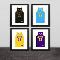 Los Angeles Lakers Lebron James jersey solid wood decorative photo frame Photo wall table hanging frame JAMES