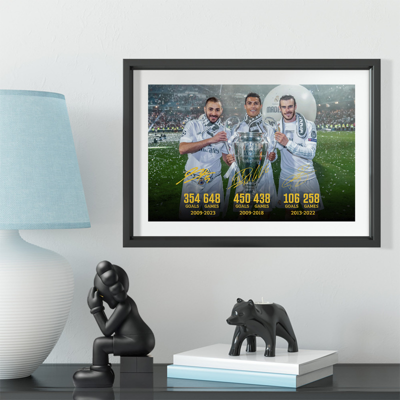 Real Madrid Bbc Combination Cristiano Ronaldo, Robert, Benzema Solid Wood Decorative Photo Frame Photo Wall Table Hanging Frame Ornaments Home Mural Real Madrid Bbc Combination Cristiano Ronaldo, Robert, Benzema Solid Wood Decorative Photo Frame Photo Wall Table Hanging Frame Ornaments Home Mural