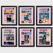 2010 Milan sports header bar Inter Milan solid wood decorative photo frame Photo wall table pendulum art hanging frame