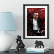 Mourinho art oil painting solid wood decoration photo frame photo wall table hanging frame ornaments home Bar mural
