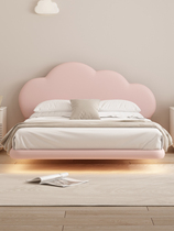 Internet celebrity cloud childrens floating bed minimalist Italian light luxury princess bed European girl pink lamp with hammock