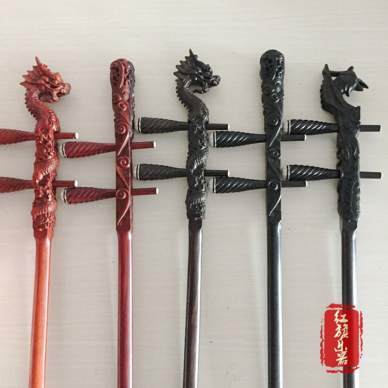 Black sandalwood faucet erhu pole red sandalwood faucet phoenix head high mountain flowing water erhu pole Yuehu Gaohu pole flower drum big tube pole