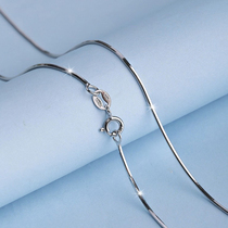 Direct sowing room special fit emerald pendant S925 pure silver necklace with fine snake bone chain lock bone chain 18 inch