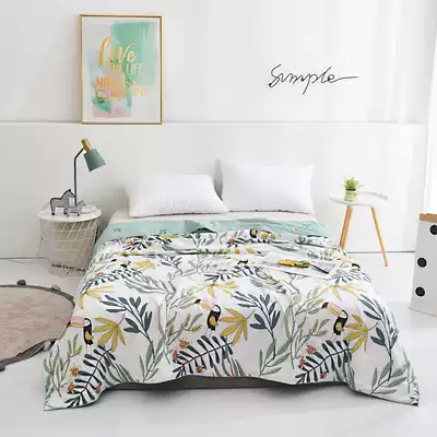 Green middle edge silk quilt 100 silk summer quilt can be washed summer air conditioning for children cotton silk Zhenya