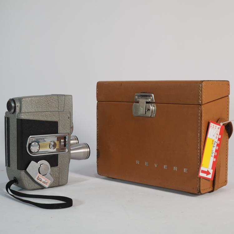 Republic Antique Photo Camera American Revere P 8 mm Movie Negatives Camera Three Lens With Bag