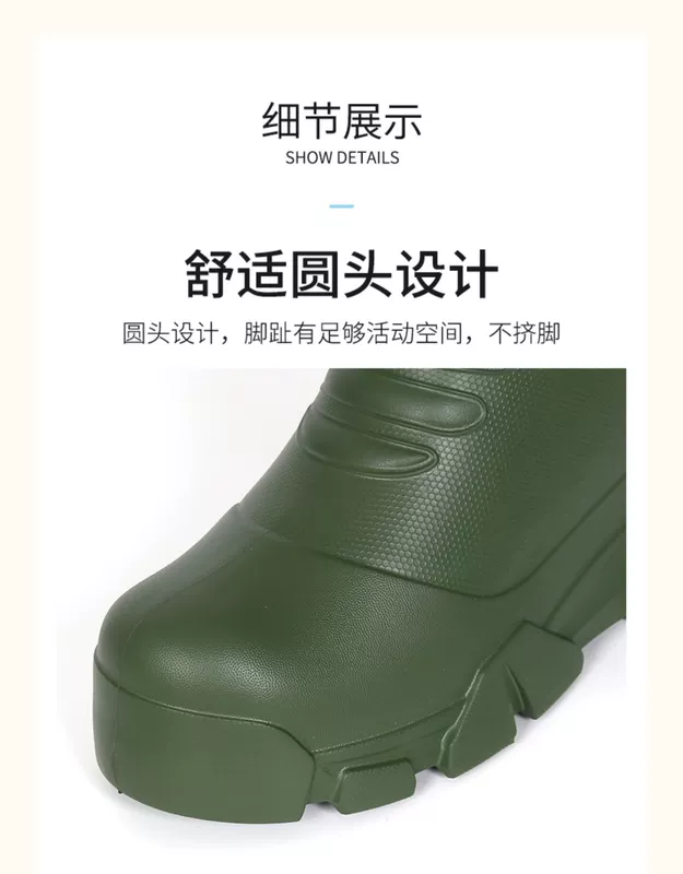 Sản phẩm mới mùa đông EVA foam plus nhung ủng đi mưa một mảnh plus cotton ủng đi mưa cao su câu cá ủng cao su giày chống nước ấm áp cho nam và nữ ủng bảo hộ chống nước