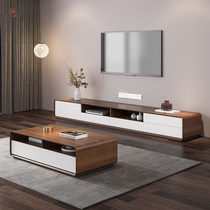 Nordic TV Cabinet Coffee Table Combination Modern Minimalist Size TV Cabinet Walnut Living Room Floor Cabinet